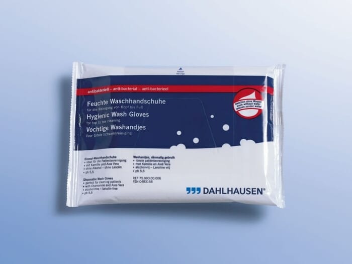 Dahlhausen, feuchte Einmal-Waschhandschuhe antibakteriell
