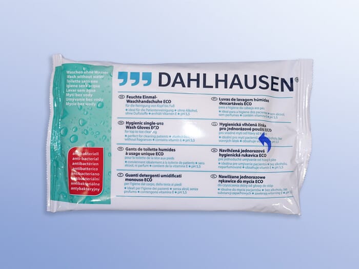 Dahlhausen, feuchte Einmal-Waschhandschuhe ECO, antibakteriell